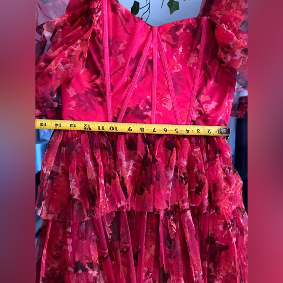 Lace & Beads tulle off-the-shoulder corset mini dress - Picture 7 of 11